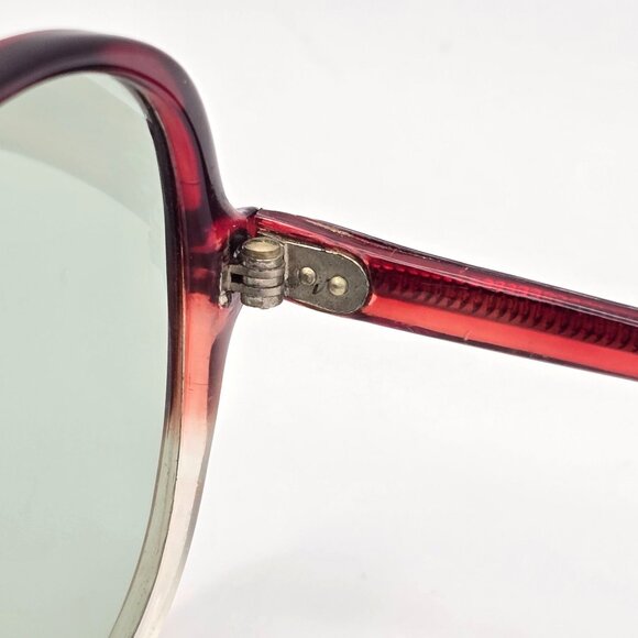 VTG Aviator Sunglasses Gradient Red Frame Oversized Brown Lens Luxury Style - Picture 9 of 15